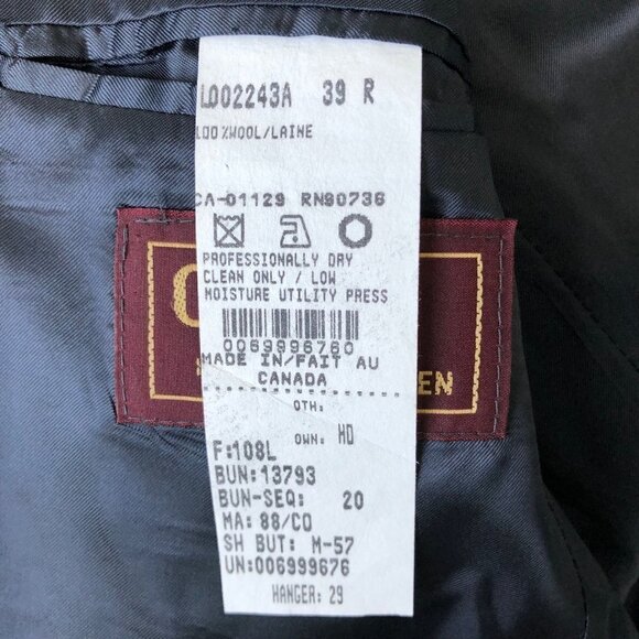 RALPH Lauren Chaps Wool Blazer Sports Coat 2 Buttons Blue Size 39R 39 R - Picture 10 of 12